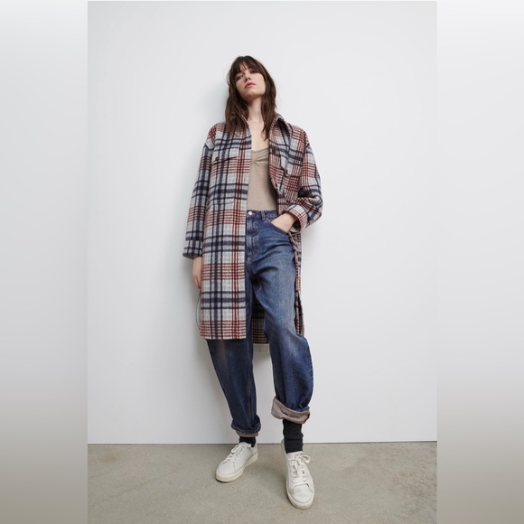 Zara long plaid over shirt - Picture 1 of 2